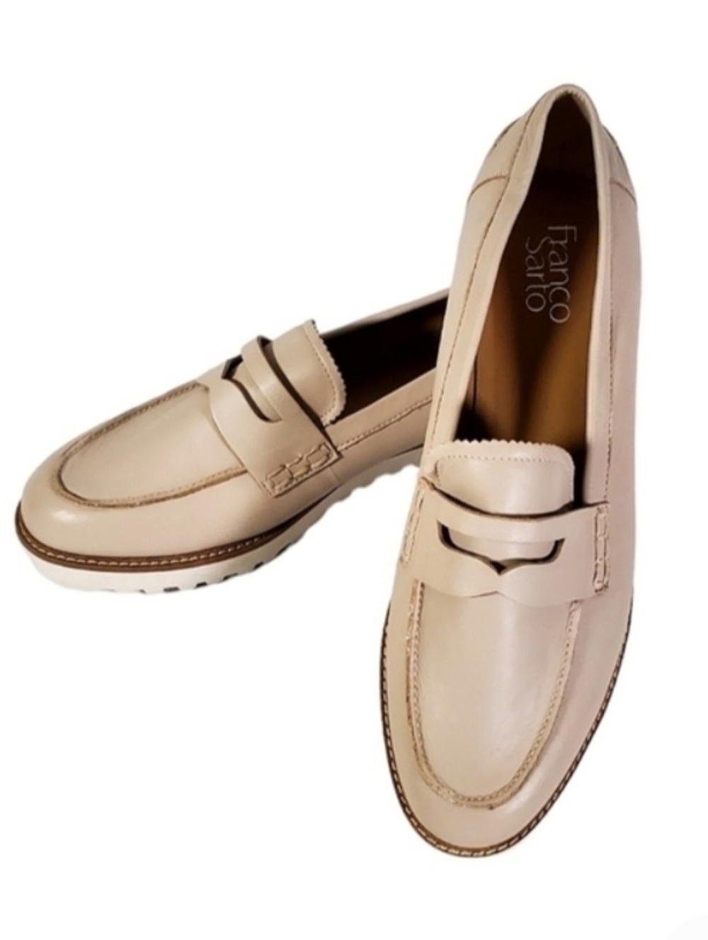 Franco Sarto Cedra Loafers Cream Size 10/10.5 NWOT